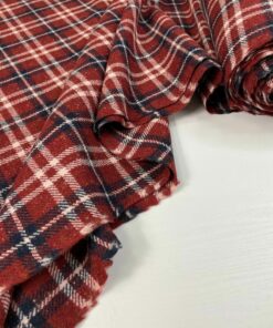 Итальянская клетчатая пальтовая ткань красная шерсть в клетку Thom Browne