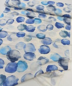 Голубая плательная Итальянская вискоза с акварельным принтом популярные ткани 2024 года из пинтесест