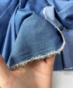 Голубая ткань деним хлопковая из Италии купить в интернет-магазине в Москве