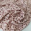 Искусственный розовый шелк в горошек купить в интернет-магазине в Москве