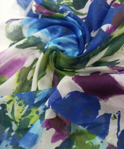 Яркий хлопок с шелком с цветами из Италии в розницу и оптом купить недорого