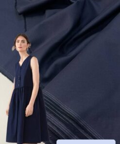 Хлопок тёмно-синий со стока Hugo Boss купить в розницу недорого