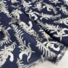Принтованный синий хлопок с белыми цветами купить в интернет-магазине в Москве