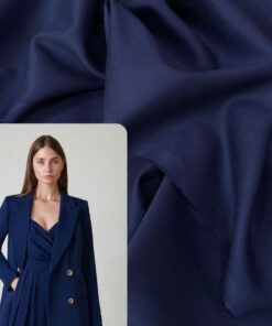 Костюмная синяя премиум поливискоза Max Mara в розницу и оптом купить недорого