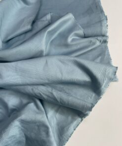 Плотный серо-бюрюзовый хлопок с добавлением шёлка трендовые ткани купить онлайн с доставкой