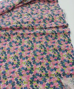 Розовый хлопок репс с мелкими цветами трендовые ткани купить онлайн с доставкой