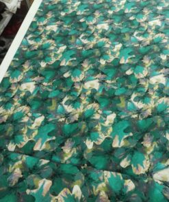 Плательная вискоза с зелено-абстрактными цветами купить в интернет-магазине в Москве