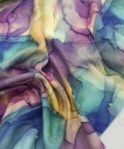 Вискоза с абстрактный фиолетово-синим принтом в розницу и оптом купить недорого