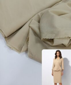 Костюмная шерсть теплого бежевого цвета трендовые ткани купить онлайн с доставкой