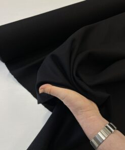 Черная Итальянская пальтовая шерсть средней плотности купить в розницу недорого