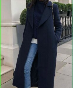 Темно-синяя Итальянская пальтовая шерсть трендовые ткани купить онлайн с доставкой