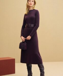 Двухсторонний фиолетовый трикотаж полушерсть от Hugo Boss купить в интернет-магазине в Москве