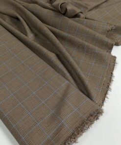 Коричневая костюмная ткань со стока BURBERRY купить в розницу недорого