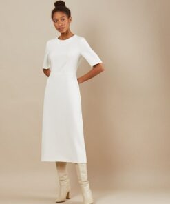 Двойной полушерстяной трикотаж молочного цвета Еscada популярные ткани 2024 года из пинтерест