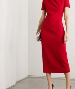 Итальянский трикотаж джерси яркого красного цвета от Max Mara купить в интернет-магазине в Москве