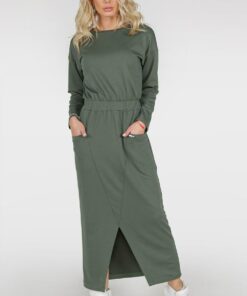 Итальянский трикотаж джерси Пунто Милано зелёного цвета купить в интернет-магазине в Москве