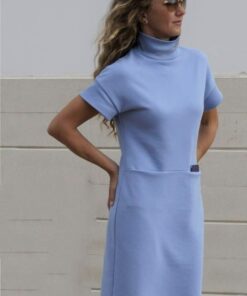 Итальянский голубой трикотаж джерси от Hugo Boss купить в интернет-магазине в Москве