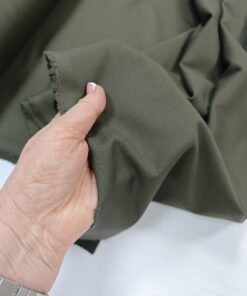 Костюмная поливискоза от Max Mara цвета хаки купить в розницу недорого