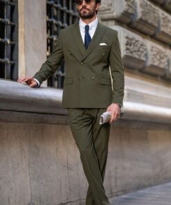 Костюмная поливискоза от Max Mara цвета хаки интернет магазин с доставкой по всей РФ