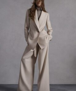 Бежево-серая костюмная поливискоза от Max Mara (пепельная) купить в интернет-магазине в Москве