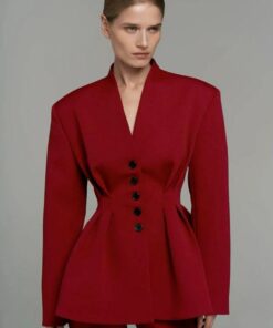 Темно красная костюмная поливискоза от Max Mara купить в розницу недорого