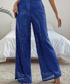 Синяя ткань с пайетками на сетке из Италии купить в интернет-магазине в Москве