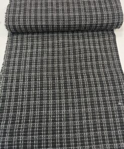 Серо-черная костюмная ткань шанель с серебряной ниткой в розницу и оптом купить недорого