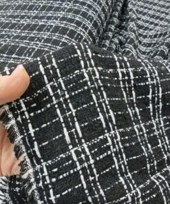 Серо-черная костюмная ткань шанель с серебряной ниткой интернет магазин с доставкой по всей РФ