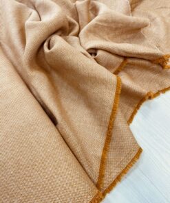 Оранжево-белый Итальянский 100% лен купить в интернет-магазине в Москве