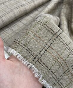 Серо-бежевый 100% лен для костюмов и платьев интернет магазин с доставкой по всей РФ