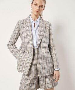 Серо-бежевый 100% лен для костюмов и платьев купить в интернет-магазине в Москве