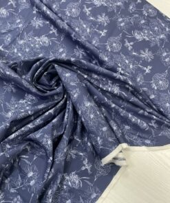 Темно-синий тонкой хлопок с принтом цветов популярные ткани 2024 года из пинтерест