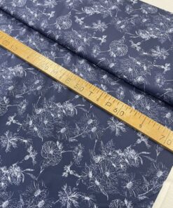Темно-синий тонкой хлопок с принтом цветов в розницу и оптом купить недорого