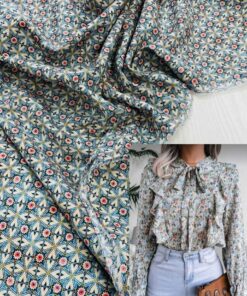 Хлопковый батист Max Mara с мелким принтом калейдоскопа купить в Москве со склада недорогие ткани с доставкой