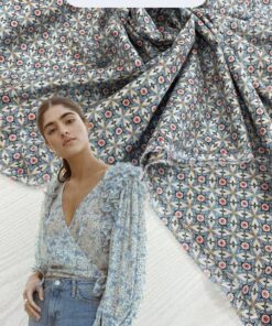 Хлопковый батист Max Mara с мелким принтом калейдоскопа трендовые ткани купить онлайн с доставкой
