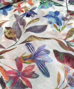 Хлопковый белый батист с принтом листьев интернет магазин с доставкой по всей РФ