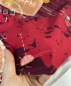 Красно-бордовый трикотаж с принтом из Италии купить в розницу недорого