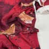 Красно-бордовый трикотаж с принтом из Италии трендовые ткани купить онлайн с доставкой