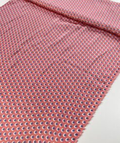 Шелковистая розовая вискоза в мелкий горошек из Италии в розницу и оптом купить недорого