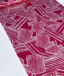 Шелковистая вискоза c красно-розовым принтом в розницу и оптом купить недорого