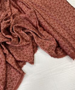 Шелковистая вискоза кирпичного цвета с мелким принтом купить в интернет-магазине в Москве