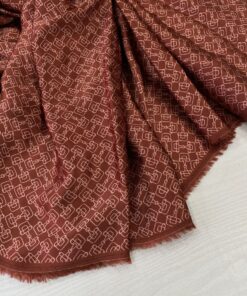 Шелковистая вискоза кирпичного цвета с мелким принтом в розницу и оптом купить недорого