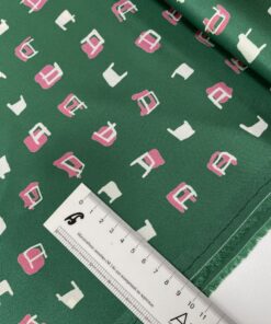 Зеленая шелковистая вискоза с принтом из Италии трендовые ткани купить онлайн с доставкой