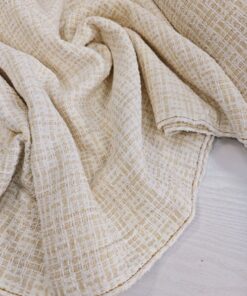 Молочно-бежевая костюмная ткань шанель из Италии купить в интернет-магазине в Москве