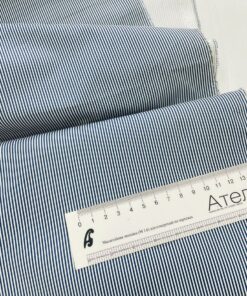 Сине-белый хлопок в мелкую полоску для рубашек