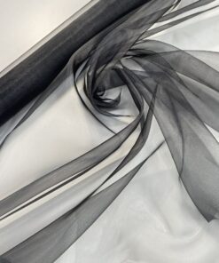 Искусственная черная Итальянская органза купить в розницу недорого