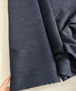Итальянский темно-синий 100% лен в клетку популярные ткани 2025 года из пинтерест