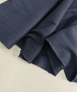 Итальянский темно-синий 100% лен в клетку трендовые ткани купить онлайн с доставкой