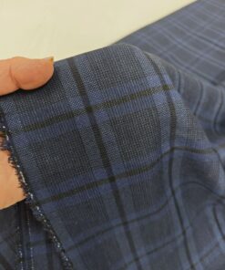 Итальянский темно-синий 100% лен в клетку популярные ткани 2025 года из пинтерест