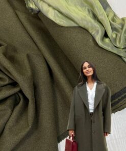 Двухсторонная пальтовая шерсть с кашемиром цвета хаки популярные ткани 2025 года из пинтерест